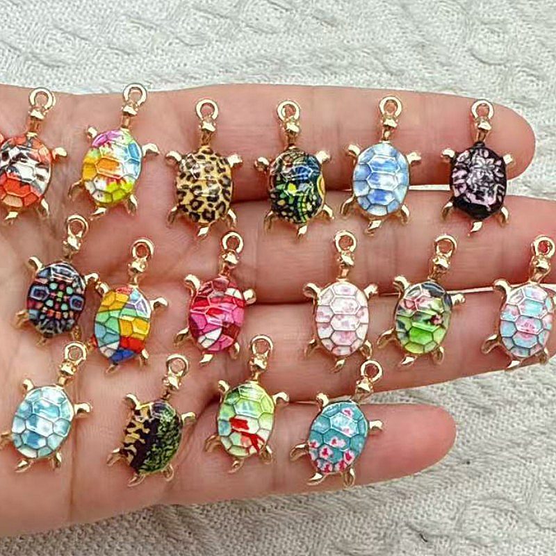 TEMU 16pcs Creative And Cute Diy Drip Oil Turtle Fashion Trend Pendant Accessories Commemorative Exquisite Christmas Birthday Gift