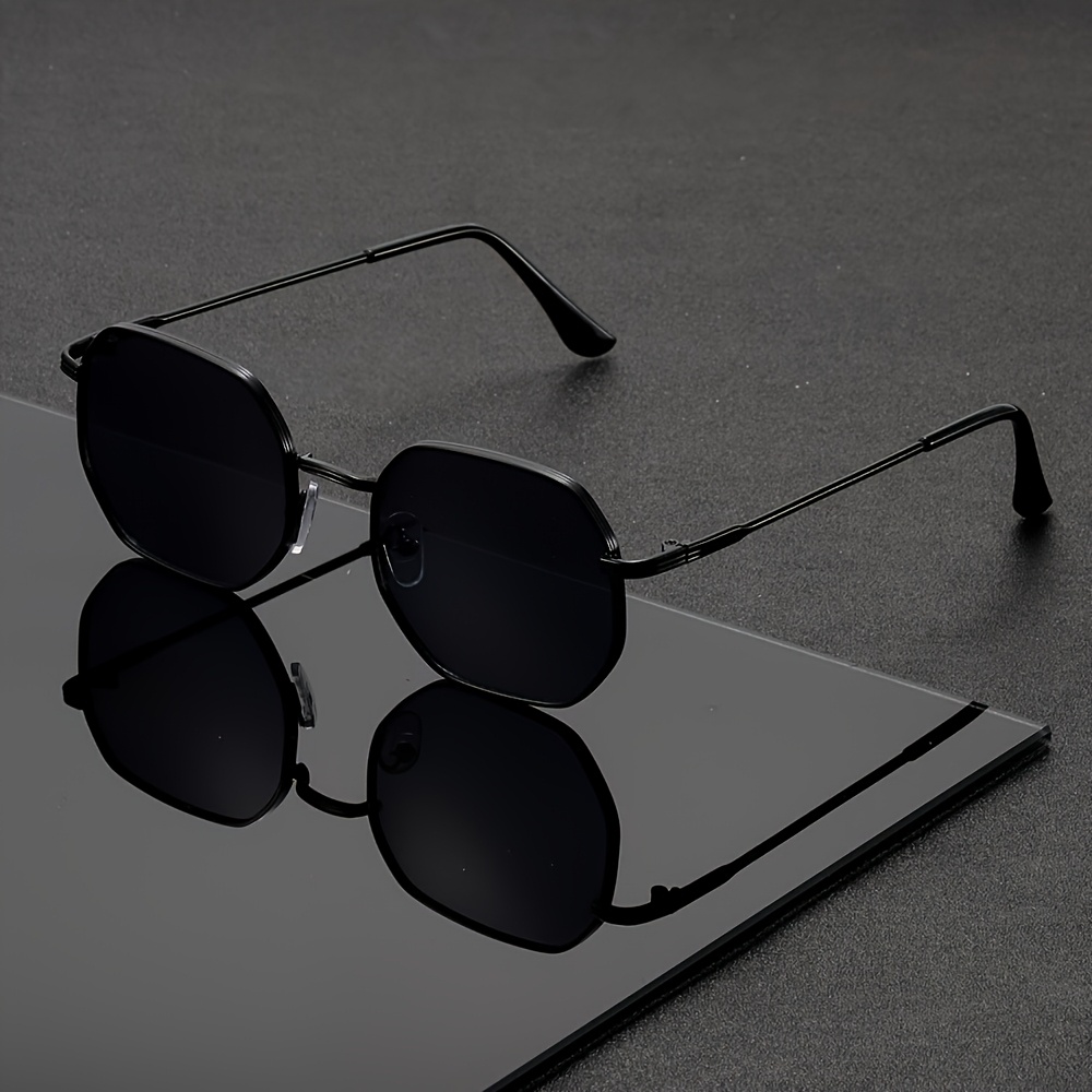 1pc classic polygonal metal frame fashion eyeglasses unisex suitable for   business and party gifts