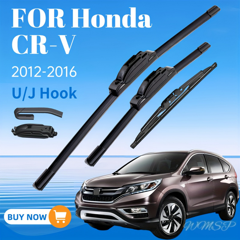 TEMU For 2012-2016 26"+16"+12" Windshield Wiper Blades Replacement Set, U/ All Season Front& Rear Wiper Kit(3pcs)