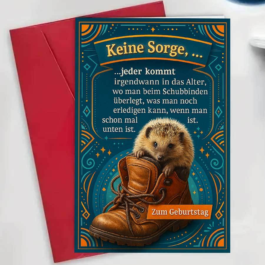 E-shop 1 Stück Niedliche Igel-Geburtstagskarte mit Inspirierendem Zitat – für Freunde, Familie Kollegen, um zu feiern stilvoll zu – Geschenkidee mit