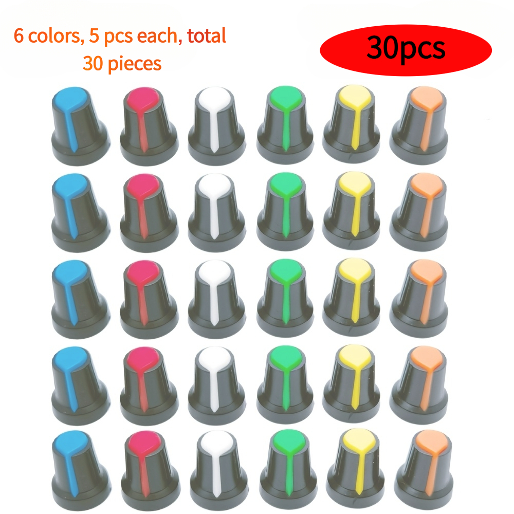TEMU 30 pezzi (6 colori x 5 pezzi) Copri manopole per interruttore rotativo AG2, set , WH148, 15X17 mm, adatti per alberi Torx da 6 mm di diametro,
