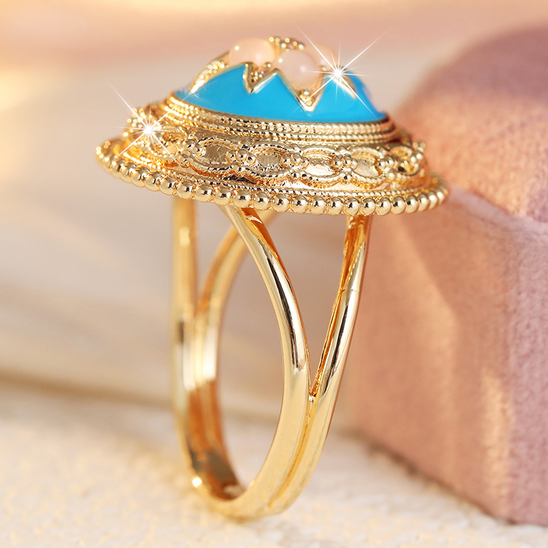 Vintage Boho Golden Dome Signet Ring