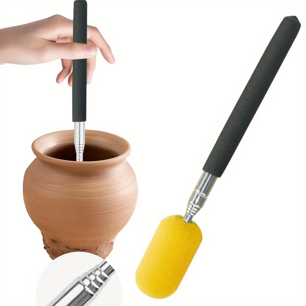 E-shop Teleskop-Schwammstab für Künstler & Heimwerker - Verstellbare Länge Keramikwerkzeug mit ergonomischem Griff, Robuster