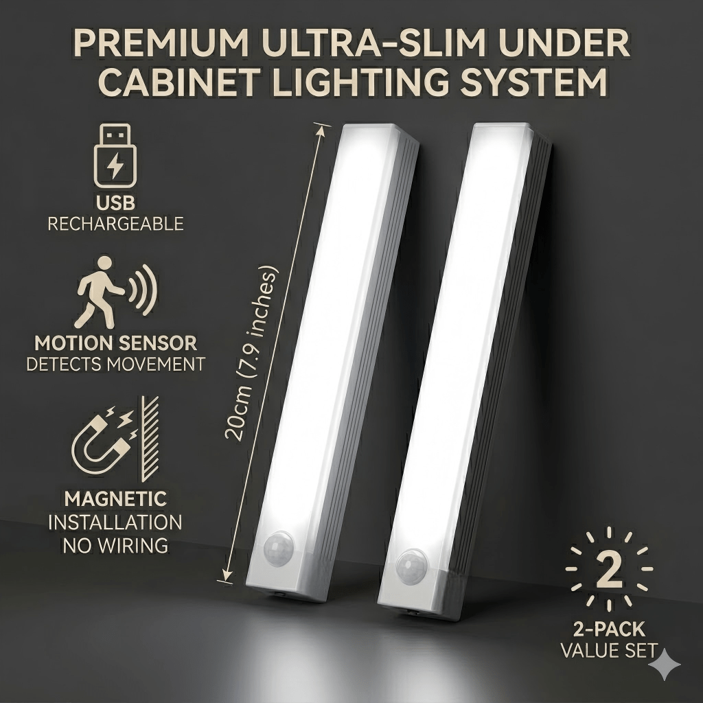 TEMU 2pcs Modern Led Motion Sensor Strip Lights Usb Rechargeable Magnetic Wall Lights Suitable For Hallway, Indoor Dark Corners, With Warm/cool (no),
