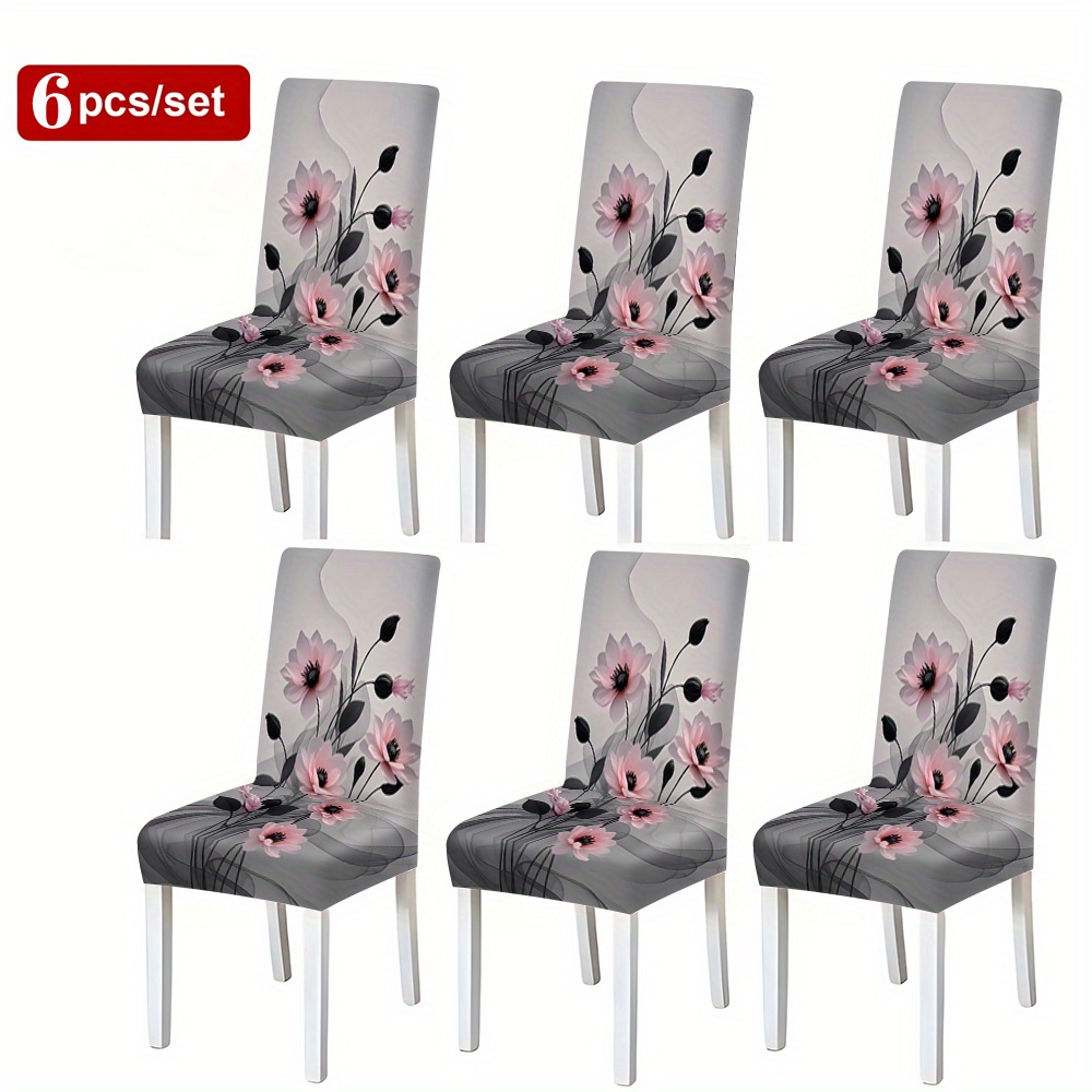 TEMU A Of High-end Fashion Chair Covers In 2/4/6pcs, Featuring An Elegant Gray . Decorative Chair Covers Are Practical And Exquisite