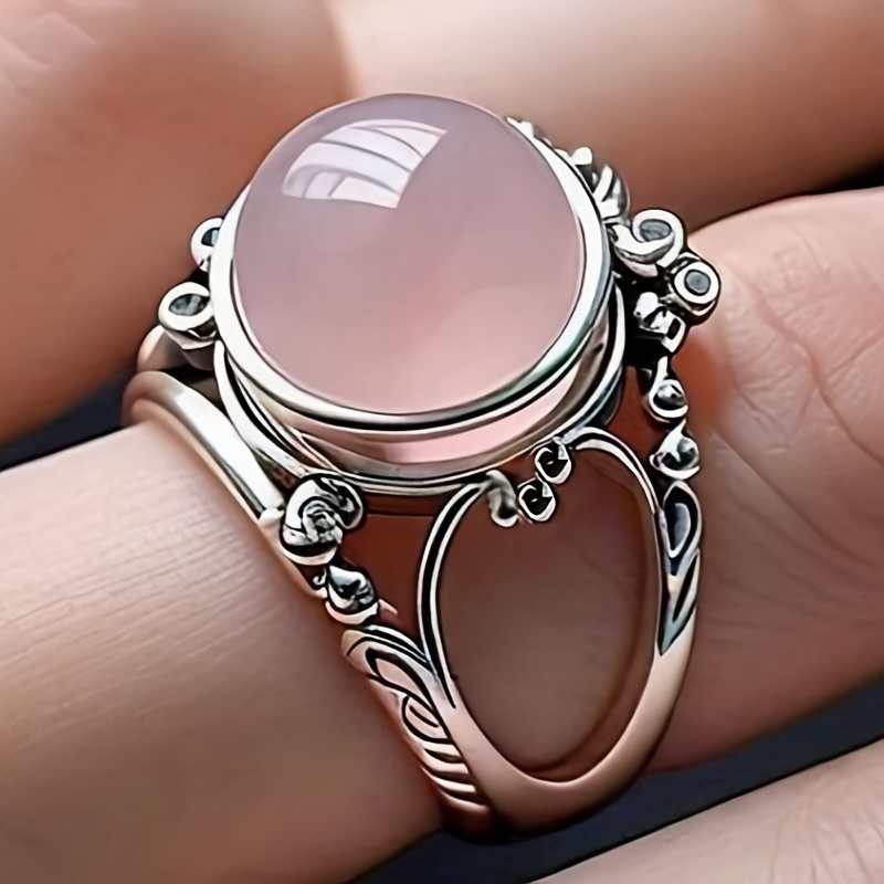 E-shop Exquisiter Vintage-Stil Ring mit Pink-Einlage für Damen – Täglicher Gebrauch, Hochzeit, , Urlaub, Casual Schmuck