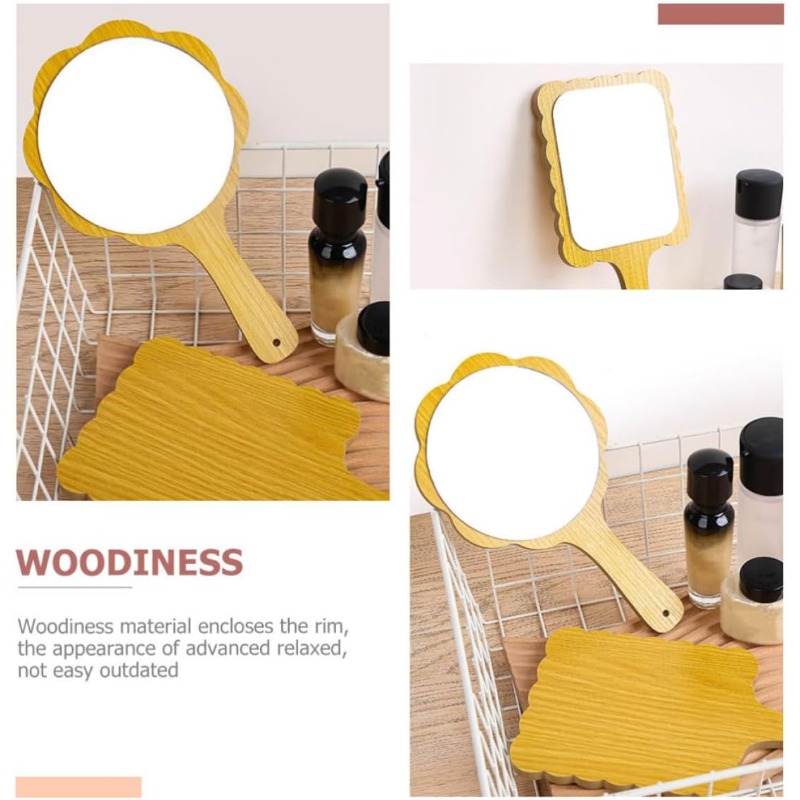 2pcs Small Portable Handheld Cosmetic Mirrors