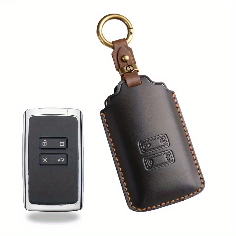 Custodia Portachiavi Auto In Pelle Pregiata – Elegante E Resistente – Adatta Per Chiavi 3/4 Pulsanti – Protezione Antigraffio E Antiurto (Blu, Rosso, Marrone)
