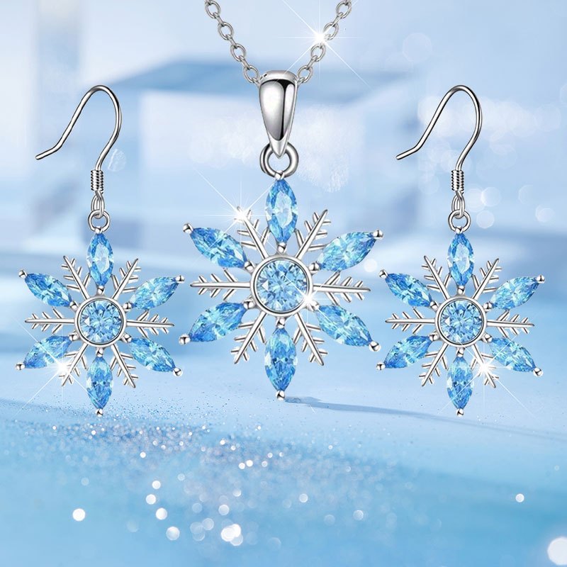 TEMU Set Of 3 -designed Elegant Snowflake Earrings And Necklaces, Perfect For Parties And Special Occasions, Making Them Ideal Gifts For Christmas And Birthdays