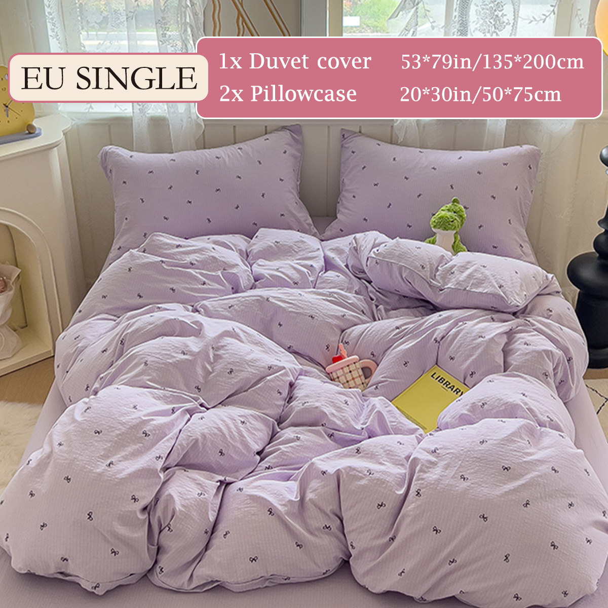 TEMU 3pcs Cute Print Duvet Cover Breathable Premium Microfiber Fabric, Versatile Bedding Machine Washable Fade Resistant Pilling Free Shrink Proof