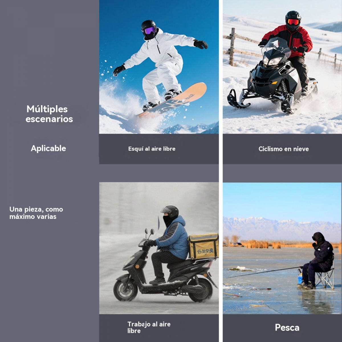 Cagoule pour Hommes & Femmes - Masque Intégral en Polaire Coupe-Vent & Cache-cou, Bonnet d'Hiver pour Ski et Snowboard en Extérieur, Couverture Chaude à Capuche pour Temps Froid, Lavable à la Main/Nettoyage à Sec (Unisexe)