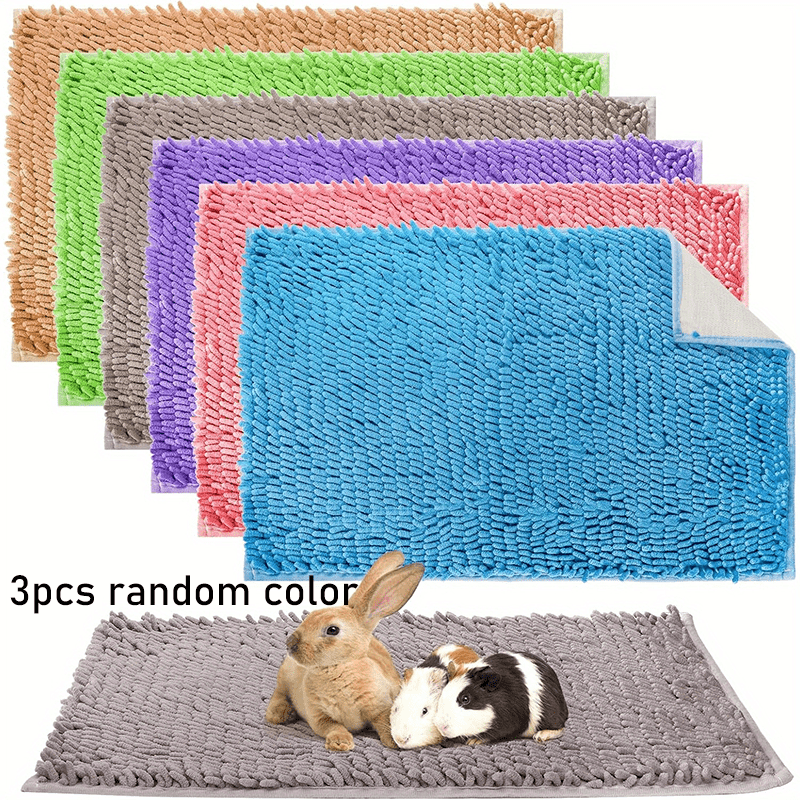 Image of 3pcs Guinea Pig Mats, Washable Fleece Bedding For Guinea Pig Cages, Non-slip Pet Sleeping Pads, Suitable For Rabbits, Hamsters, 6-colors Random