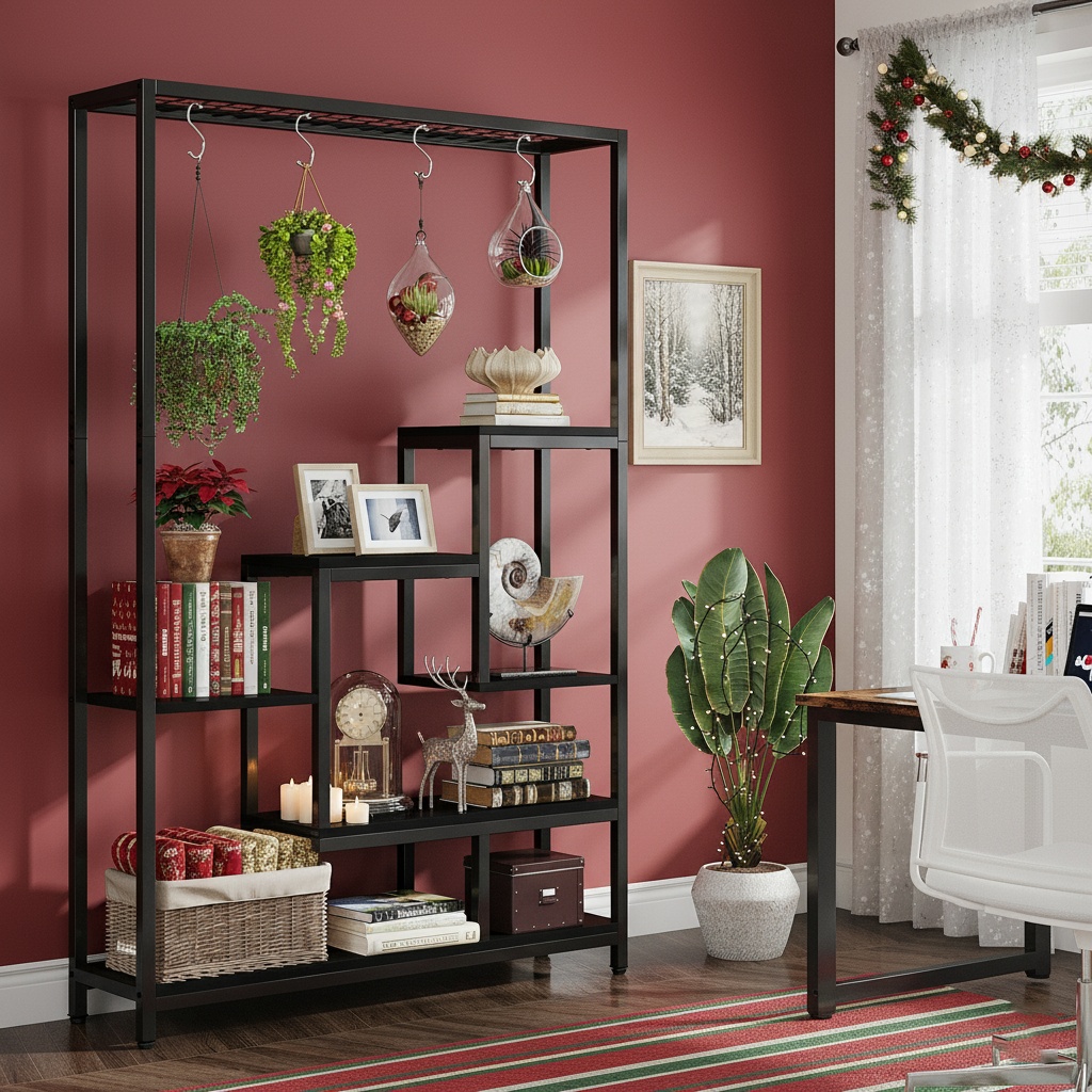 5-tier Tall Indoor Plant Stand, 70.9 Inches Large Plant Stand For Living Room, Kitchen, Home Office, Tall Christmas Plant Display (black)