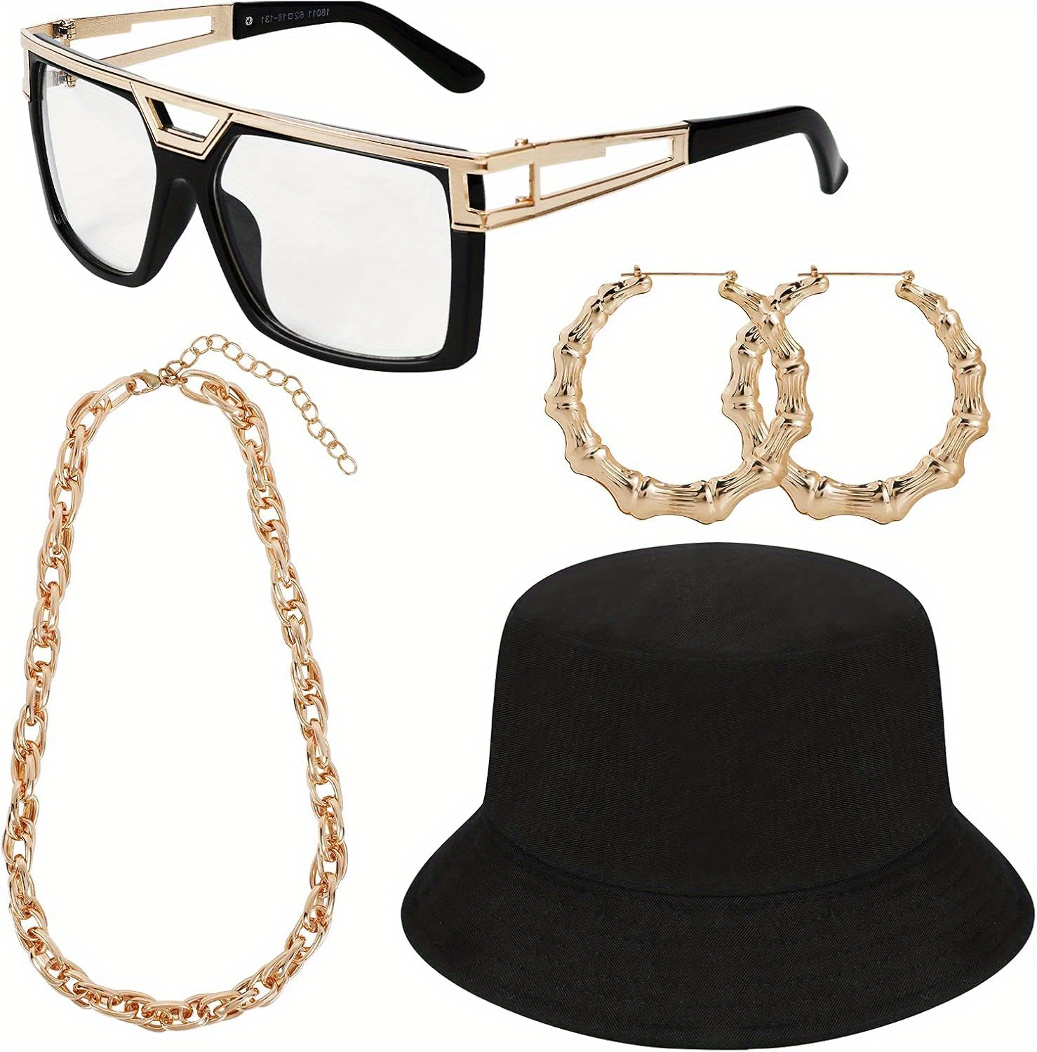 4pcs 80s 90s vintage hip hop costume kit 90s outfits women  display picture 1