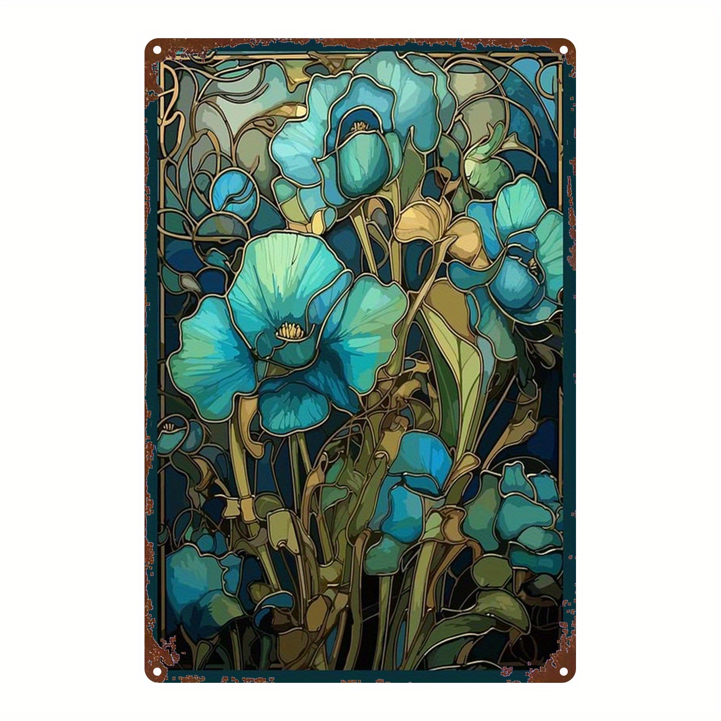 TEMU 2d Flat, 1pc, Metal Sign, Gilded Flowers, Suitable For Home, Farm, Kitchen, Café, Bar, Or Garage Decor, Kitchen Decoration | | Vintage Look,