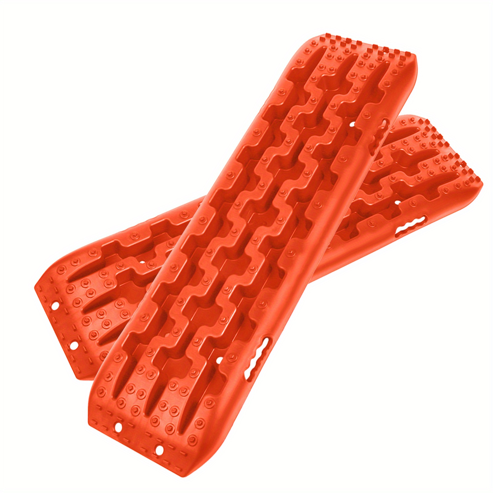 Image of Set Of 2 Orange Traction Aid Sand Sheets, Offroad Traction Mat, Plastic Motorhome Recovery Board, Sand Sheets, Offroad Tracks, Traction Aid Tape