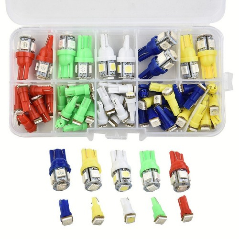 TEMU 70pcs T5+t10 Led Backup Light 5050 For Smd Car Instrument Panel Dashboard Light Bulb Backup