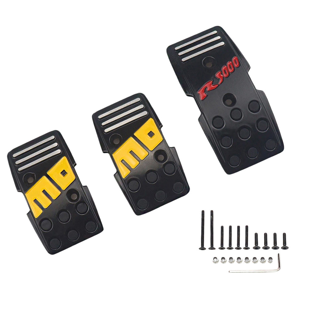 Image of 1pc Aluminum Alloy Foot Pedal Pads For Manual Car Brake Gas Clutch Black 3pcs For Auto Enthusiasts