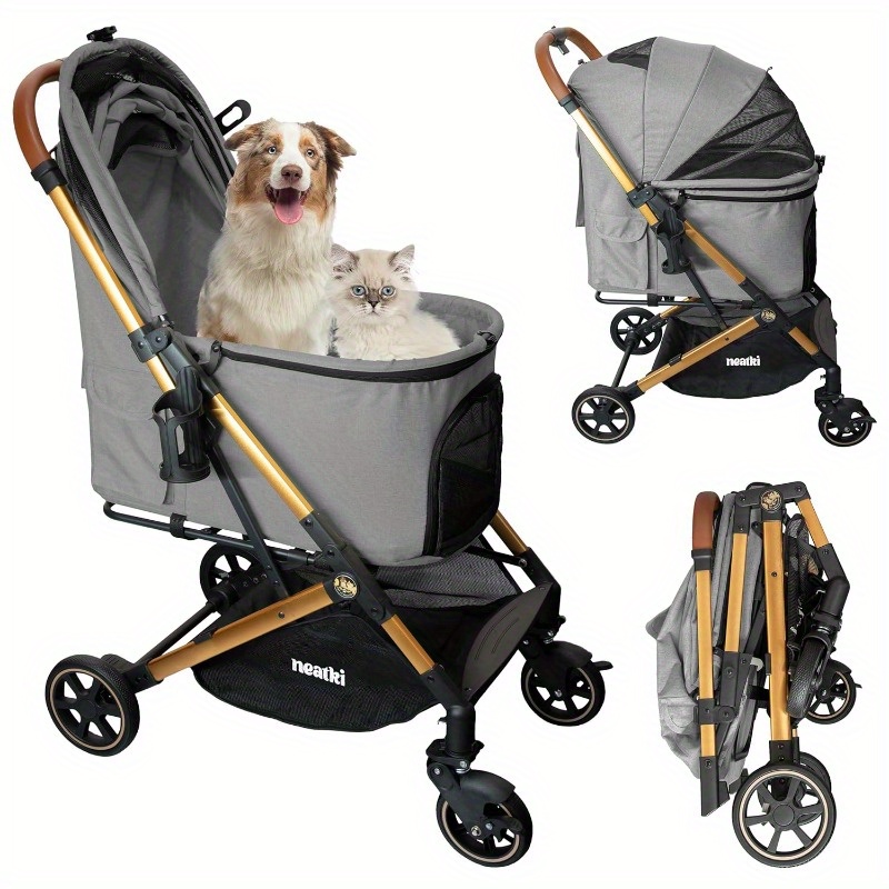 pet stroller for small and medium dogs and cats, foldable, with