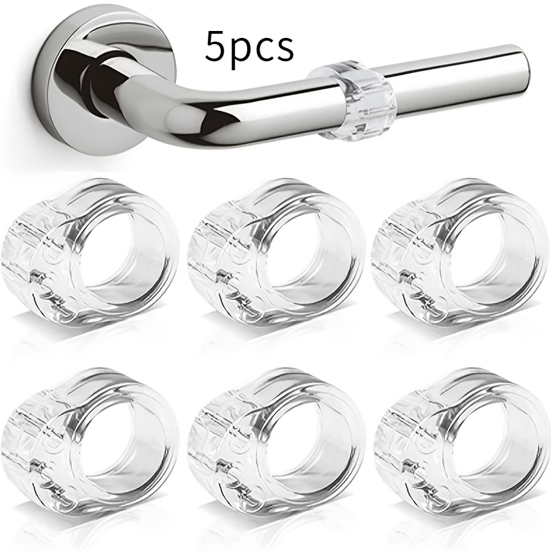 TEMU Set da 5 protezioni anticollisione per maniglie delle porte: anelli anticollisione silenziosi in gomma per maniglie delle porte, fermaporta,