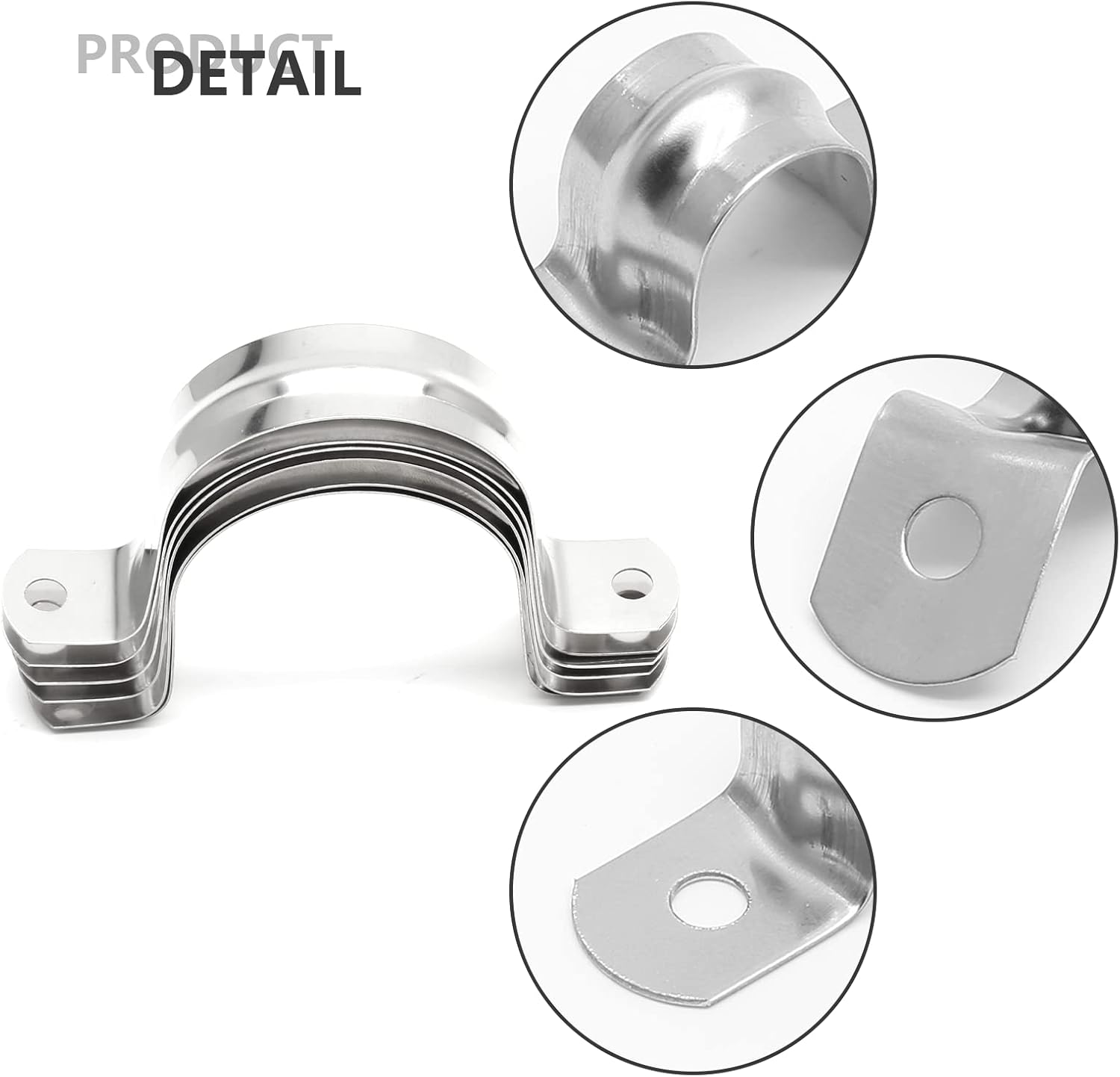 8 pack 304 stainless steel conduit clamp 15 32 inch 0 47 inch two hole   bracket rigid pipe strapping metal u clamp conduit straps tension snap u tube clamp heavy duty pipe clamp details 0