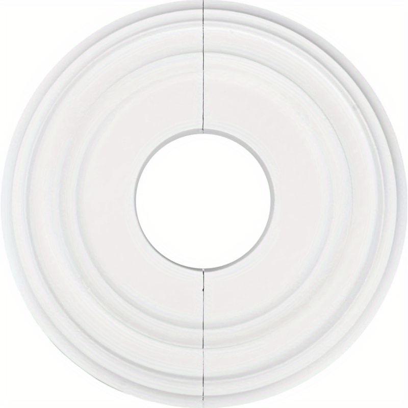 TEMU 1 pièce Médaille de Plafond Blanche - Décoration Circulaire Élégante pour Lustres, Ventilateurs et Suspensions, Installation Facile avec