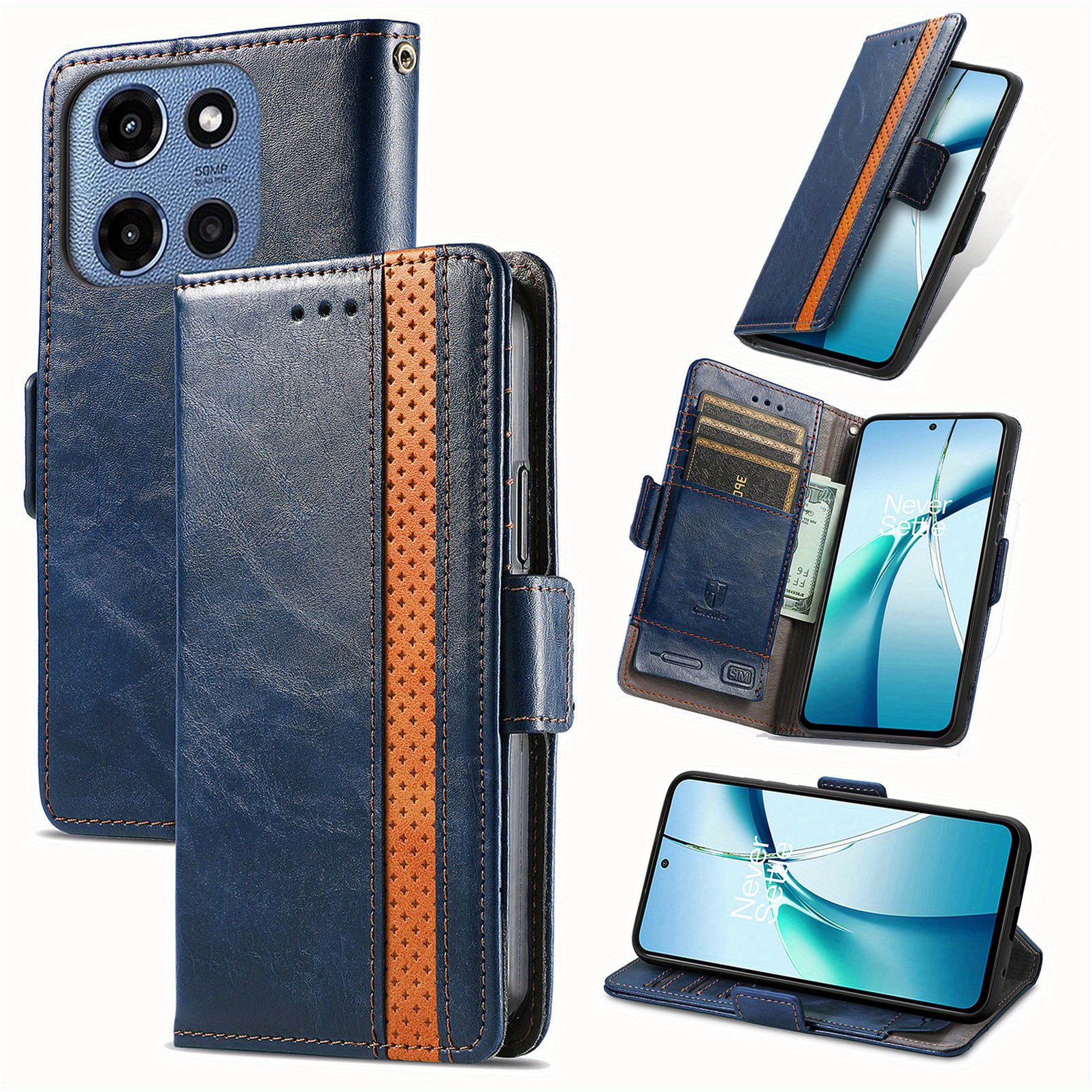 TEMU Phone Case - A Stylish And Lightweight Phone Case With A Color-blocking Design, Featuring A Side And A Minimalist Look, Suitable For Men And