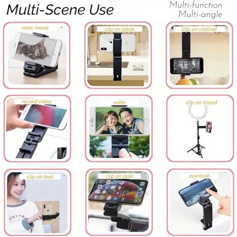 360 rotating airplane phone holder portable foldable travel clip with sleek multi functional for trays luggage essential for pilots travelers flight carry on accessory modern phone holder durable abs material Product details 3