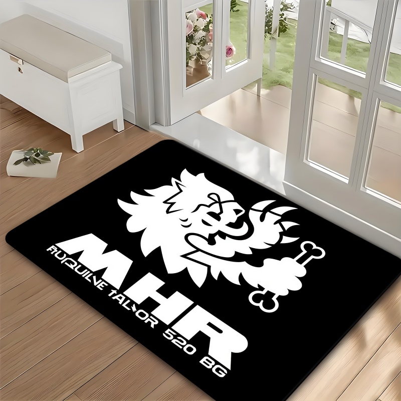TEMU A Spring/summer Door Mat Featuring Mhr , Machine Washable And Soft - Suitable For Indoor/outdoor Use, Welcome Mat Ideal For Homes, Living Rooms,