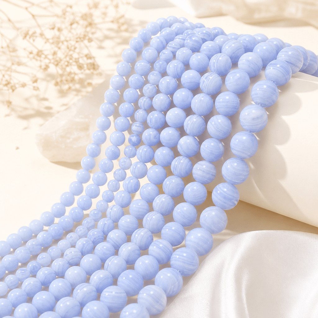 TEMU Perles Rondes Amples en Naturelle d'Agate Dentelle pour Bracelets, et Boucles d'Oreilles DIY, Fournitures de Fabrication de Bijoux Bohèmes