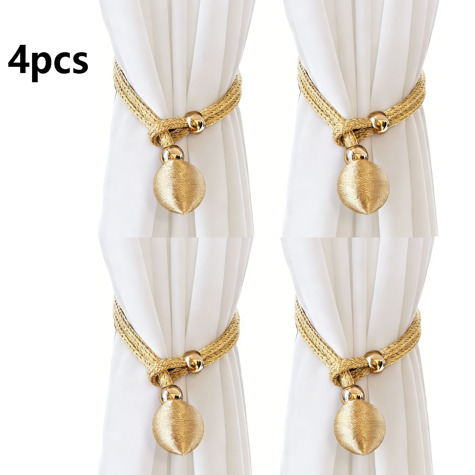 TEMU 4pcs Curtain Tie, Creative And Simple Curtain Tie, Hand Woven Curtain Tie, Bohemian Style, Suitable For Home And Office Window Decoration With