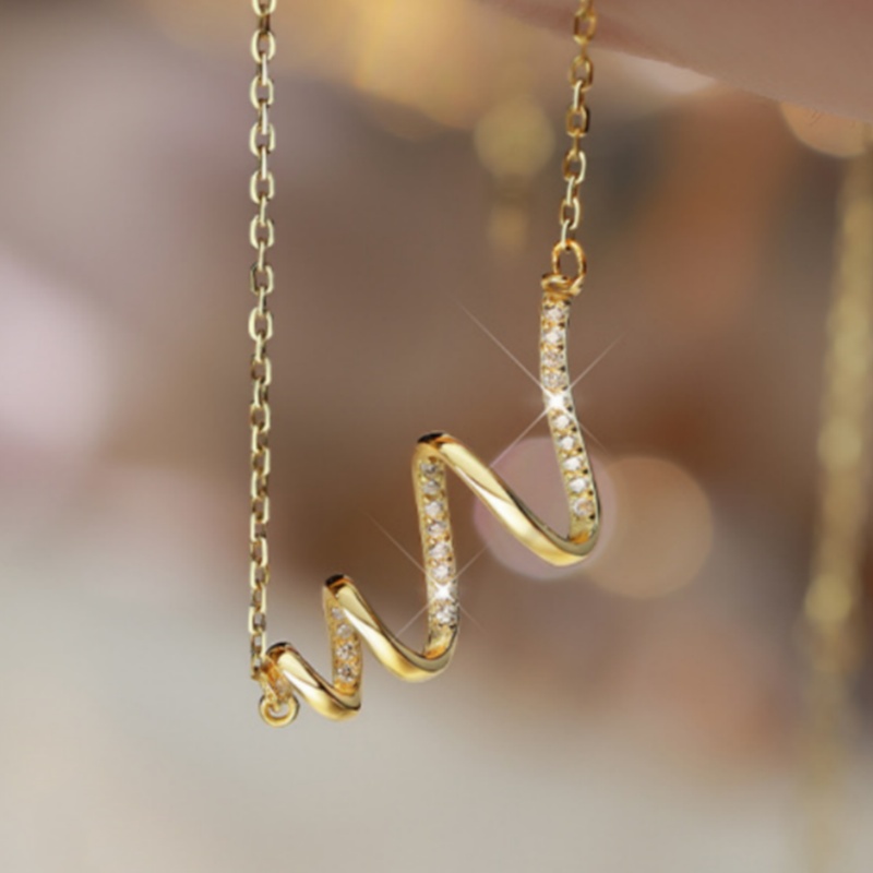 Wavy Curve Pendant Necklace, Elegant Gift for Women