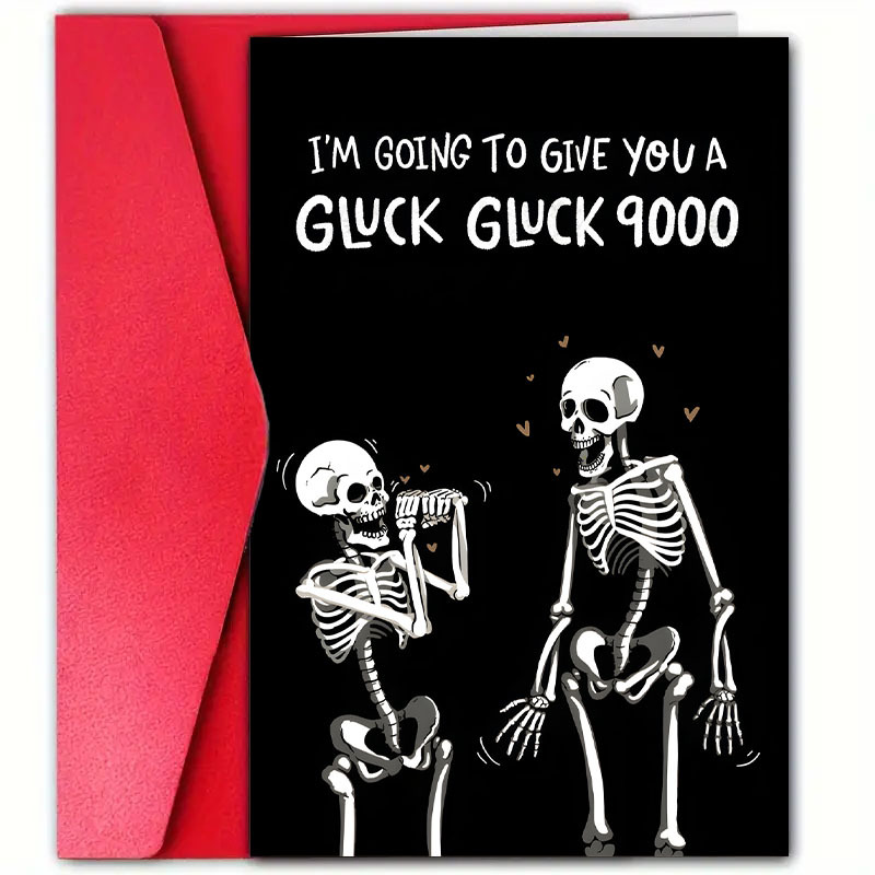 

1pc Funny Skeleton Valentine's Day Greeting Card, Rude Humor, 12cm*18cm, Paper Card With Envelope, Ideal For Best Friend, , Lover, Naughty Joke, Unique Gift, Business & Personal Use