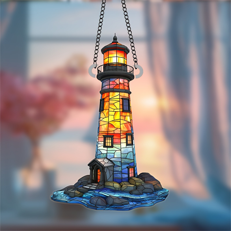 

Lighthouse -8 Inches X 5.5 Inches Acrylic Wall Decoration, Kitchen, Farmhouse, Garden And Country -unique Creative Gift