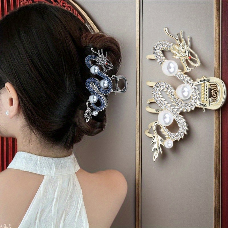 

Elegant Dragon-shaped Hair Clip For Women - Metal, Styling & Hair Care