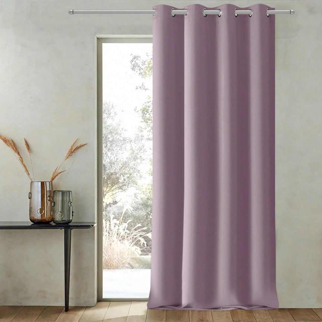 E-shop 145x240 cm Matte Stoffvorhang, mit Ösen, Dekorativ, Geeignet für Wohnzimmer, Zimmer und Schlafzimmer
