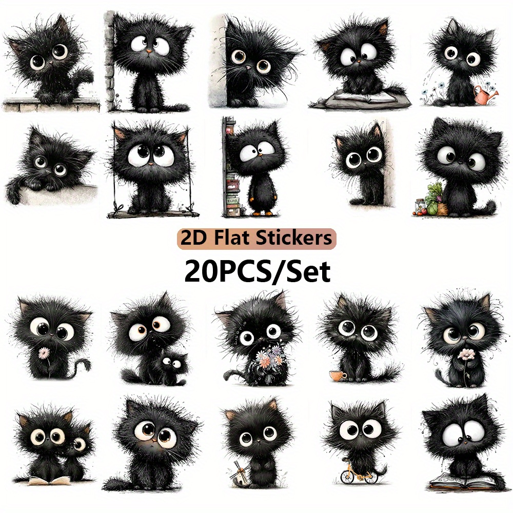 TEMU A Pack Of Vintage-style Big- Black Stickers For Scrapbooking, Journals, Photo Albums, Luggage, Laptops, Phone Cases, Skateboards, Guitars, And
