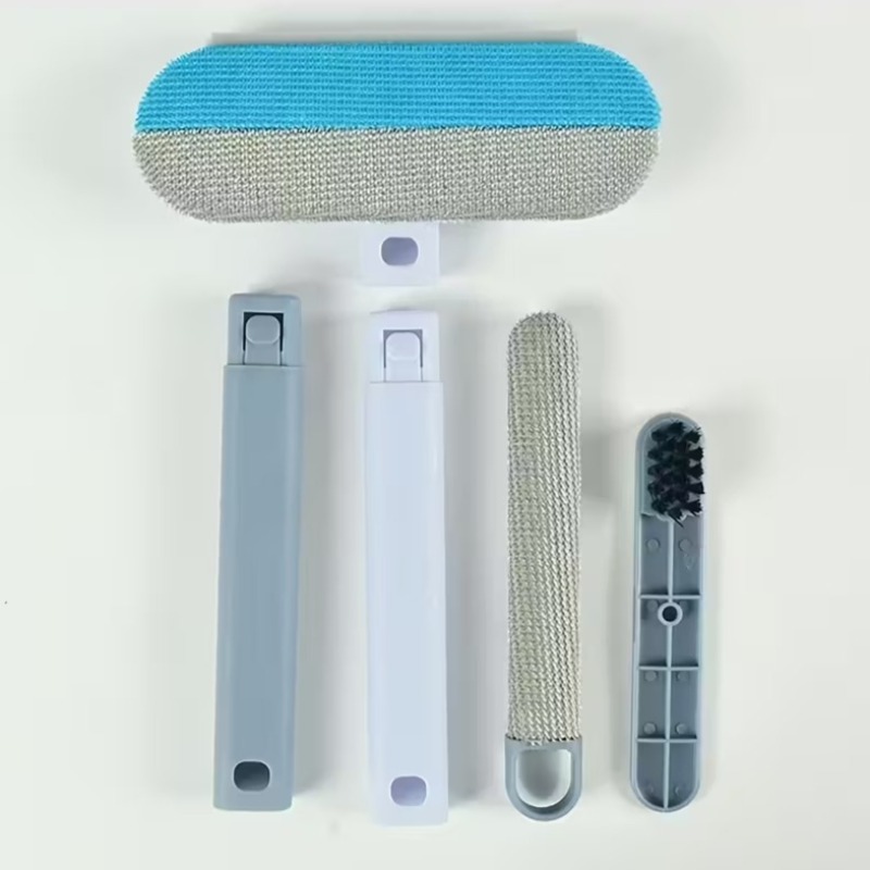 TEMU 1pc 4-in-1 Upgraded Version Washable And Reusable Pet Hair Cleaning Brush With Glass Scraper, Multi-functional Hair Remover. Suitable For
