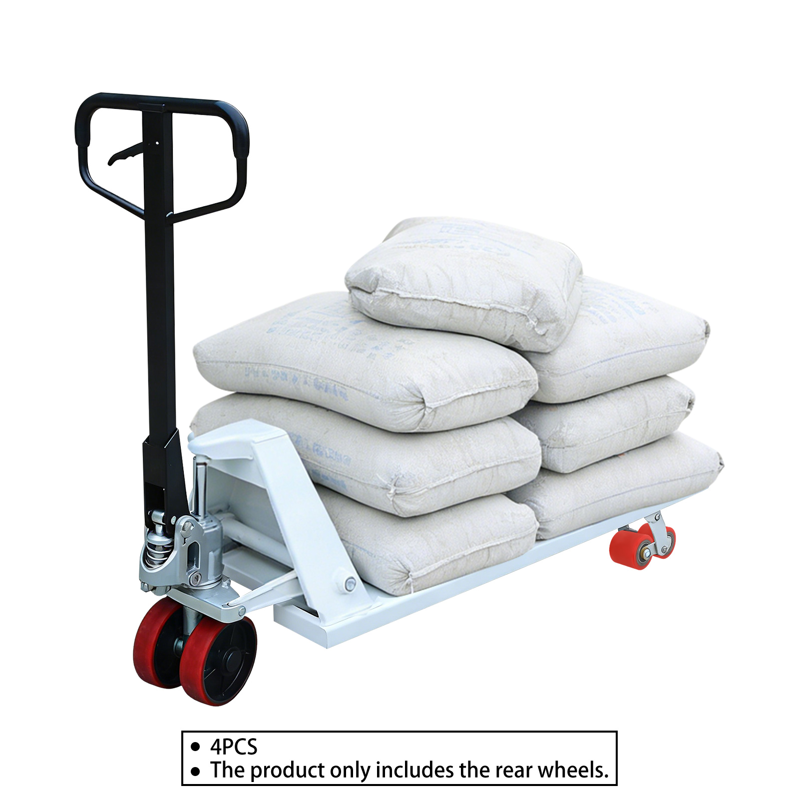 Image of Set Of 4 Industrial Flat-bottom Wheels For Pallet Trolleys, Replacement Wheels For Pallet Trucks, Measuring 80 X , Featuring A , Specifically Use With Pallet Trucks And Forklifts