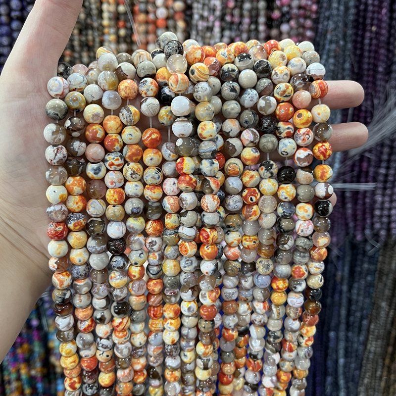 Natural Coffee-Flame Agate Beads for DIY Jewelry Making
