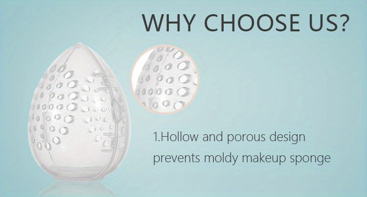 1pc Clear Travel Makeup Sponge Holder, Mini Transparent Plastic Cosmetic Puff Storage Case, Portable Sponge Organizer for Beauty Blenders and Applicators