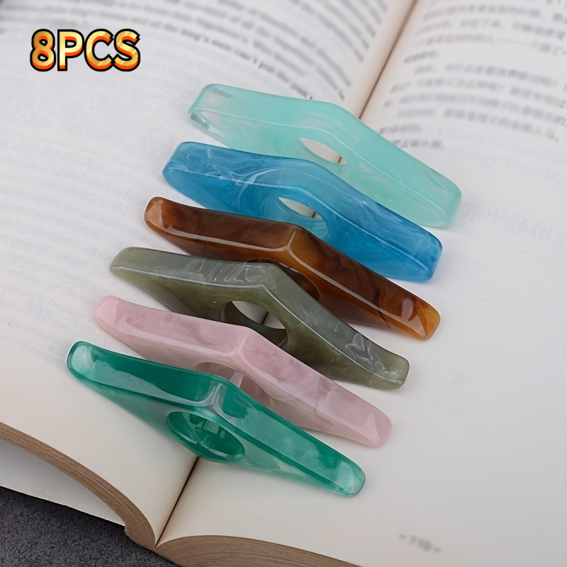 TEMU -piece Set Of Ergonomic Thumb-shaped Resin Book Clips, Reading Clip Bookmark, Portable Book Support, Suitable For Student Office And Travel, Fun