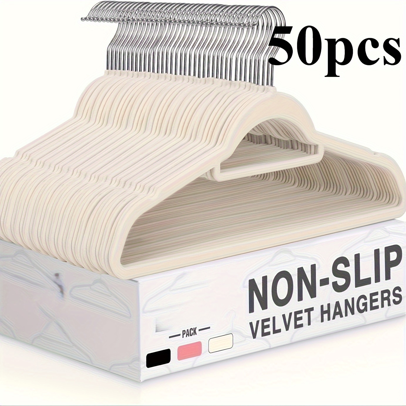 E-shop 50/100 Stück Samt Kleiderbügel mit Bindebügel, Rutschfeste Kleiderbügel, Platzsparende Filzbügel für Hosen, Mäntel, Anzüge, Hemden, Schals