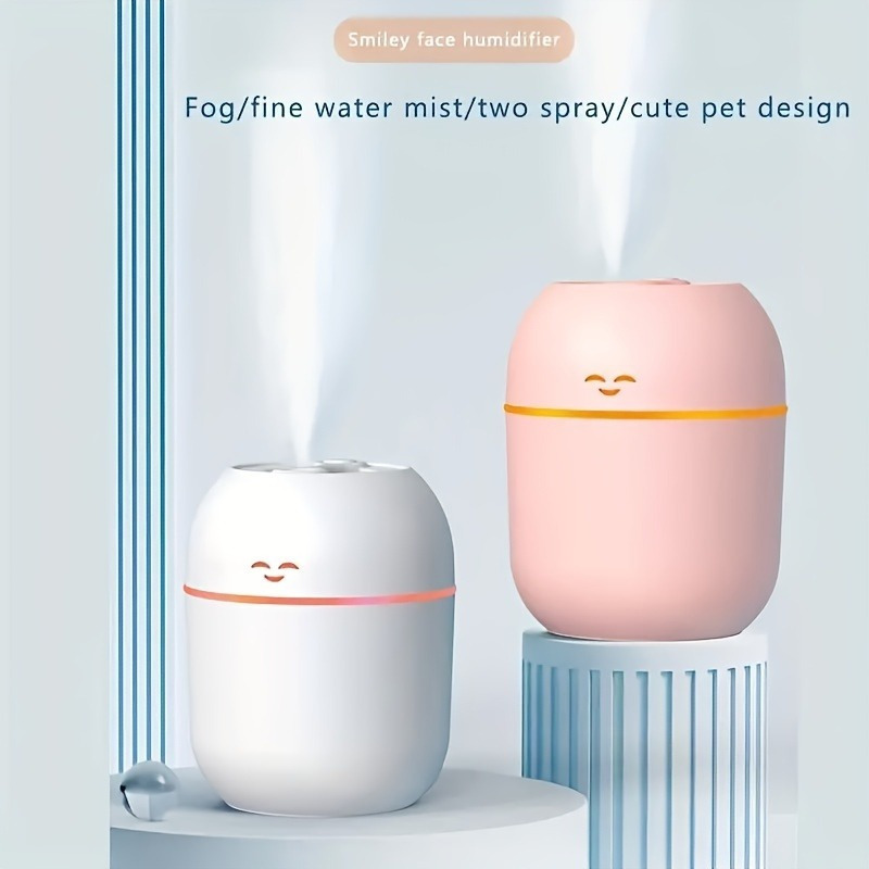 1pc Silent Humidifier with Night Light - No Fog, Compact Design for Baby'S Breathing, Moisturizing & Caring, Perfect for Bedrooms & Offices, Ideal Spring Festival Gift, Portable Humidifier, Office Humidity Solution, Modern Humidifier, Smooth Surface Humidifier