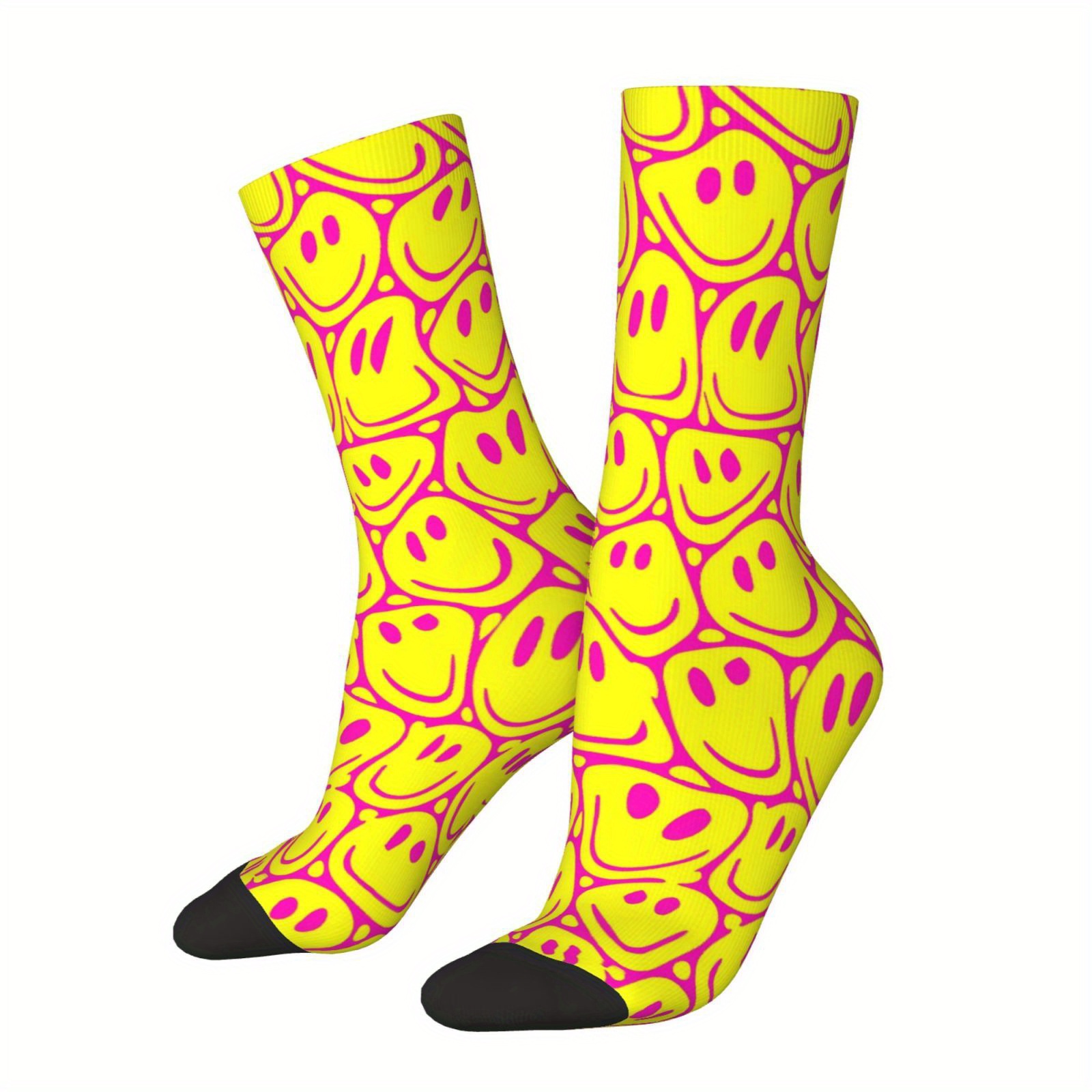 TEMU Par de Calcetines Fluorescentes, Irregular Cobertura Total 3D Pantorrilla Estilo Moderno