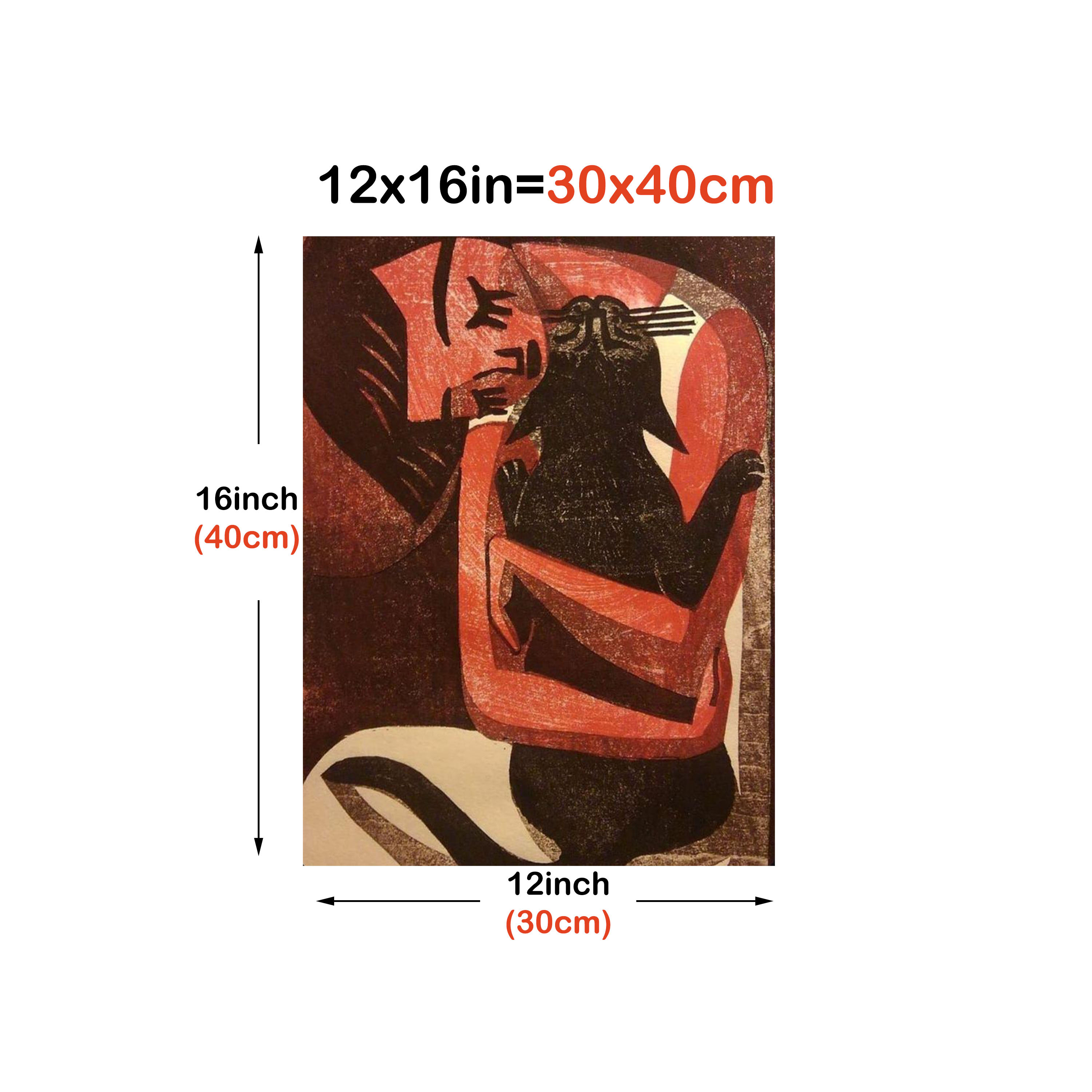 TEMU 2d Flat, 2d Flat, 1pc, Without A Frame, Featuring An Of A Character And A Cat - A Collage-style Wall Art Piece, Ideal For Living Rooms, Studios,