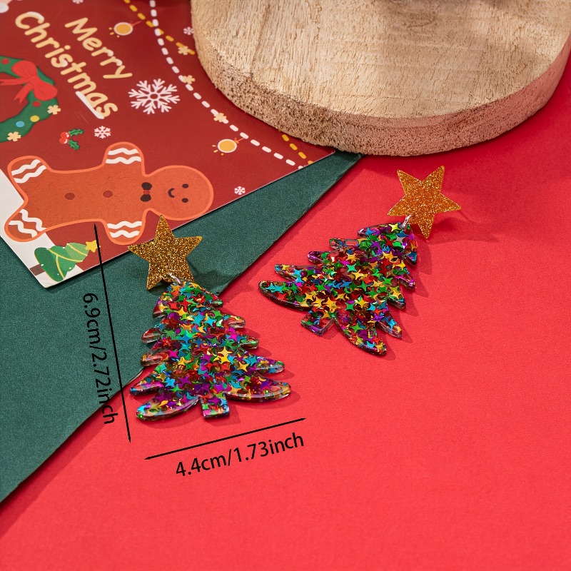 Christmas Five-Pointed Star Sequin Earrings