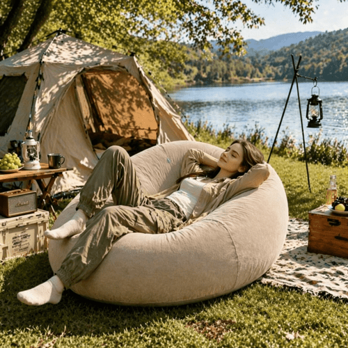1pc extra large inflatable outdoor camping sofa chair with air pump and storage bag bean bag chair inflatable chair lazy sofa foldable portable inflatable chair suitable for watching movies outdoor camping and picnic suitable for foldable desig