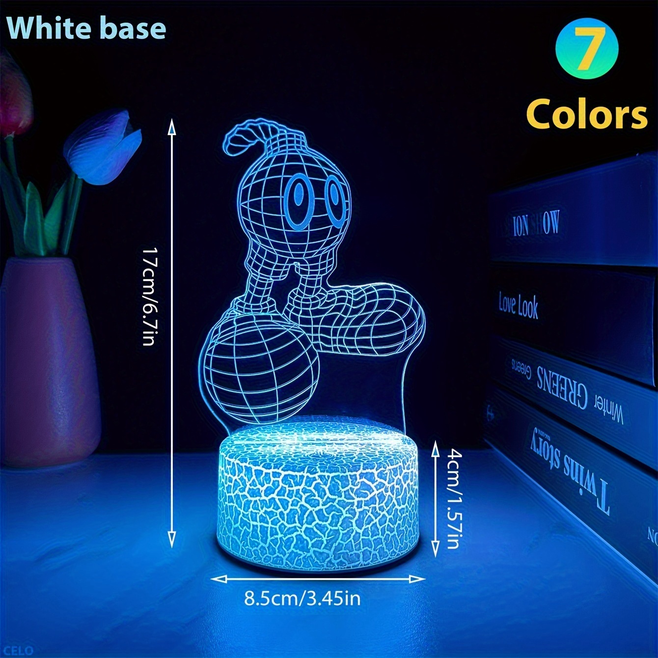 modern 3d cartoon night light desk lamp usb powered 7   switch plastic tabletop   for bedroom study gaming room ideal holiday birthday gift desk lamp for office study room lighting   design durable plastic Product details 4