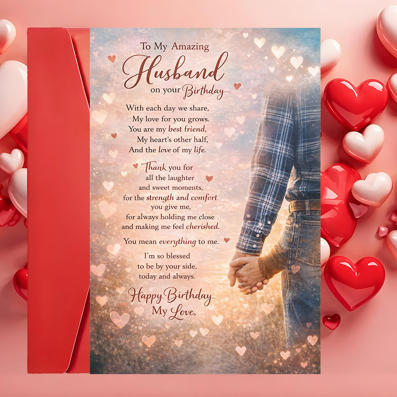 TEMU A Set Of 2 Items (an Envelope And A Birthday Card) Designed For Husbands, Featuring A Message Ideal For Wives To Show Their Love And Commemorate